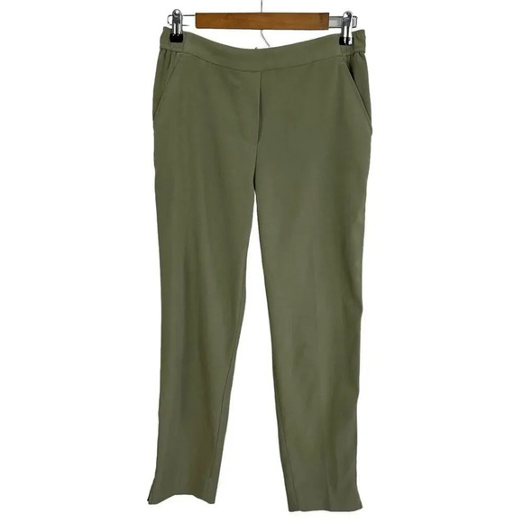 White House Black Market Crepe Relaxed Slim Ankle Military Green Size 4 Women’s - Picture 1 of 9